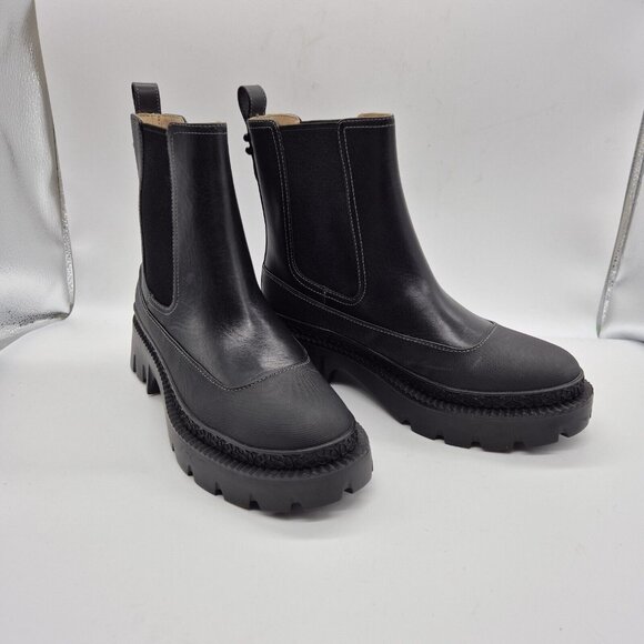 Coach Women's Bootie Jayla Leather Bootie Women's Size 7 B Black Chunky (734) - Picture 3 of 12